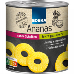 EDEKA Ananas Scheiben leicht gezuckert 836g