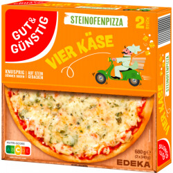 Gut & Günstig Steinofen Pizza 4 Käse 2x340g