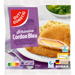 Gut & Günstig Cordon Bleu vom Schwein 670g QS