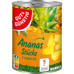 Gut & Günstig Ananas Stücke in Saft 565g