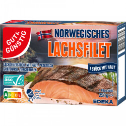Gut & Günstig Norwegisches Lachsfilet mit Haut 250g