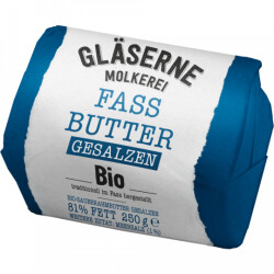 Bio Gläserne Molkerei Fassbutter gesalzen 250g