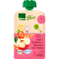 Bio EDEKA Apfel | Erdbeere | Banane | Hafer Pouch 100g