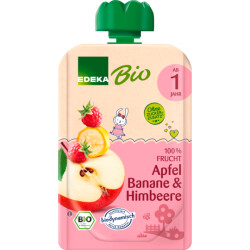 Bio EDEKA Apfel Himbeere & Banane Pouch 100g