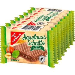 Gut & Günstig Haselnuss-Schnitte 8x20,8g