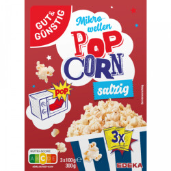 Gut & Günstig Mikrowellen Popcorn salzig 300g