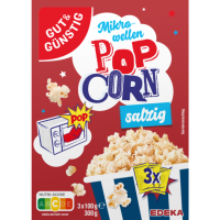 Gut & Günstig Mikrowellen Popcorn salzig 300g