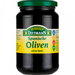 Feinkost Dittmann Spanische Oliven Schwarz ohne Stein 300g