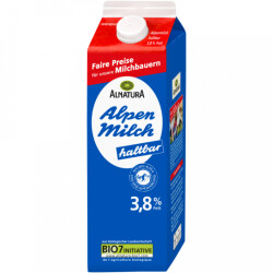 Bio Alnatura Haltbare Alpenmilch 3,8% 1l