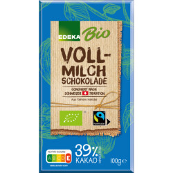 Bio EDEKA Vollmilchschokolade 39% Fairtrade 100g
