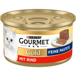 Gourmet Gold Feine Pastete mit Rind Katzennassnahrung 85g