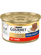 Gourmet Gold Feine Pastete mit Rind Katzennassnahrung 85g