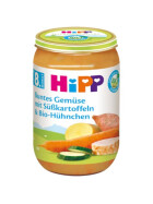 Bio Hipp Menü buntes Gemüse mit Süßkartoffeln und Hühnchen ab 8. Monat 220g