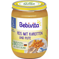 Bio Bebivita Menü Reis mit Karotten+Pute ab dem...