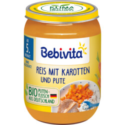 Bio Bebivita Menü Reis mit Karotten+Pute ab dem...