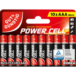 Gut &amp; G&uuml;nstig Power Cell Alkaline Micro AAA 1,5V...
