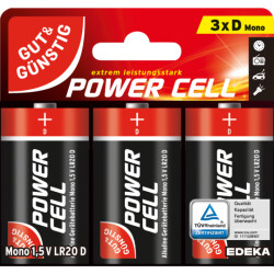 Gut & Günstig Power Cell Alkaline Mono D 1,5V...
