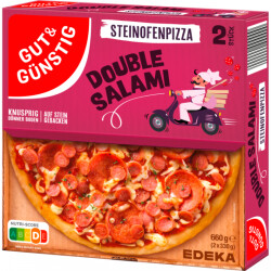 Gut & Günstig Steinofenpizza Double Salami 2x330g