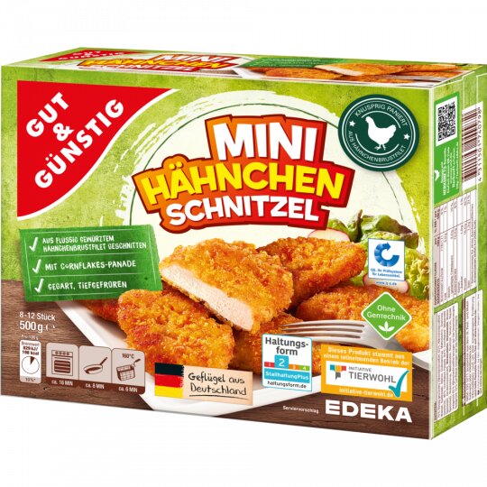 Gut & Günstig Mini Hähnchen Schnitzel 500g QS