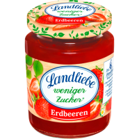 Landliebe Fruchtaufstrich Erdbeere weniger Zucker 180g