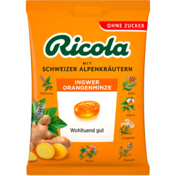 Ricola Ingwer-Orange-Minze ohne Zucker 75g