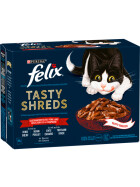 Felix Tasty Shreds Gegrilltes in Sauce Geschmachsvielfalt vom Land 10x80g