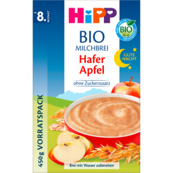Bio Hipp Gute-Nacht-Brei Hafer Apfel ab 8.Monat 2x225g