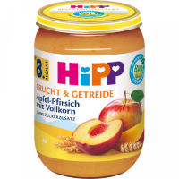 Bio Hipp Apfel-Pfirsich mit Vollkorn ohne Zuckerzusatz ab...