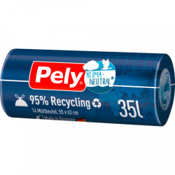 Pely Klima-Neutral Zugband-Beutel Recycling 35l 14ST