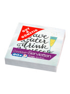 Gut & Günstig Cocktailservietten Save Water drink Prosecco 3-lagig 24x24cm 20ST